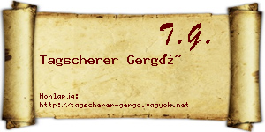 Tagscherer Gergő névjegykártya